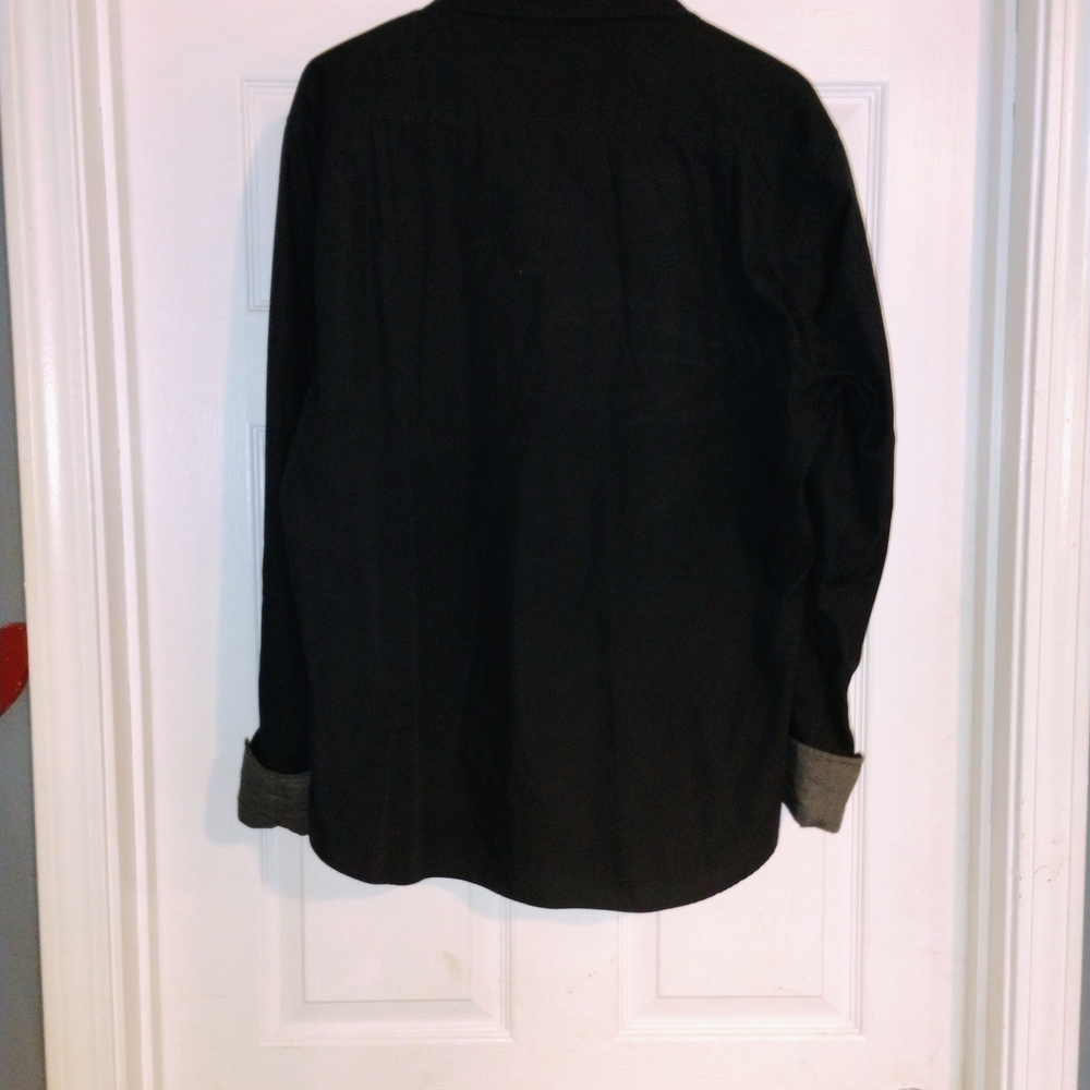 Beverly Hills Polo Club Black and Gray Casual Button-Down Shirt Sz XL Iso - Picture 4 of 4